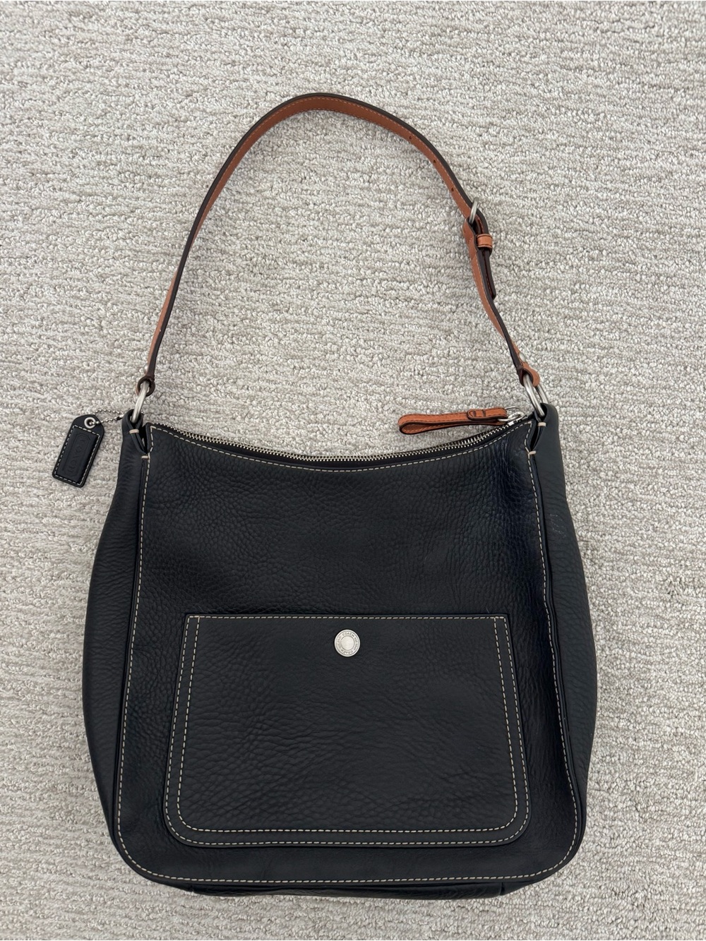 COACH LIMITED EDITION~VINTAGE Black Pebble Leather Chelsea Shoulder Bag